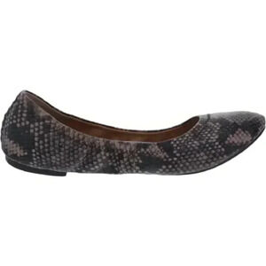 LUCKY Brand Emmie Ballerina Flat Snake Print Slip On  Shoes Black Cream Women 7